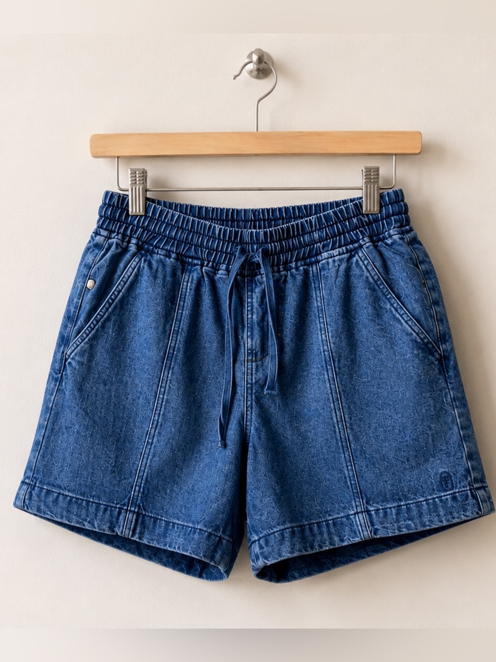 FRNCH Paris Shorts XS Blue Elastic Waist Drawstring